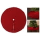 thumbnail image 3 of Falda para árbol de Navidad, alfombra tejida de lana gruesa para árbol de Navidad, invierno rojo, 3 of 9