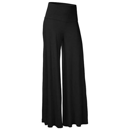 LELINTA Women Casual Pants Plus Size Long Leg Wide Pants Flare Pants High Waist Trousers Loose Fit