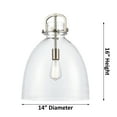 thumbnail image 4 of Innovations Lighting 411-1SL-BB-G412-14CL Newton Bell 14" Wide Pendant - Brass, 4 of 7