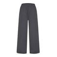 thumbnail image 4 of Wide Leg Sweatpants Womens High Waisted Lounge Drawstring Solid Sweat Pants with Pockets, 4 of 4