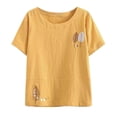 thumbnail image 2 of Liquidation d'Économies! T-Shirt Grande Taille pour Femmes BEFOKA, Blouse Décontractée d'Été pour Femmes, T-Shirt Décontracté à la Mode pour Femmes, Blouse à Manches Courtes et Col Rond, 2 of 5