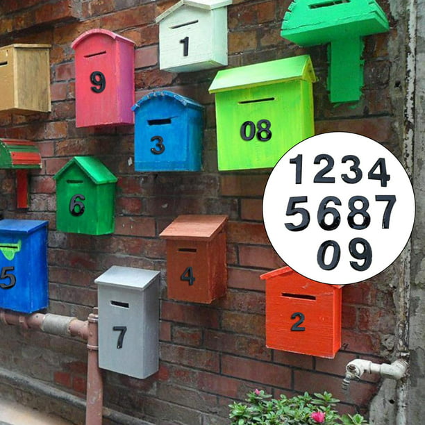 10pcs numéros de boîte aux lettres 3D numéros de bricolage autocollants  numéros d'adresse de rue noir 