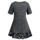 thumbnail image 2 of Camiseta de Panel de Encaje de Cadenas de Talla Extra Rosegal  Camisetas tallas grandes, 2 of 5