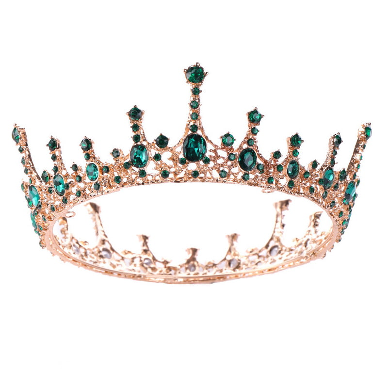 Film Golden Crown Tiara Diadem Crown Blue Crystal Small Comb Christmas Gift High Fashion WomenS Hair Accessories