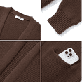 thumbnail image 6 of UVN Sweaters for Women Fall Winter Open Front Cardigans Long Sleeve Oversized Casual Soft Knit Outerwear Coats with Pockets, 6 of 9