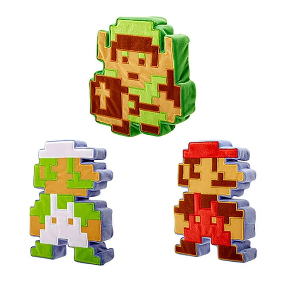 World of Nintendo 8-bit Super Mario Plush Toy - Wave 1 Case - 6pcs (2 Link, 2 Luigi, 2 Mario) (Gift Idea)