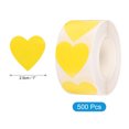 thumbnail image 2 of Uxcell Etiquetas en forma de corazón de vinilo autoadhesivas de 1 pulgada para tienda, hogar y oficina, 500 piezas amarillas, 2 of 6