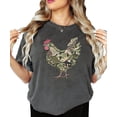thumbnail image 5 of Ink Printed Camo Rooster Shirt for Women Farm Wife Graphic Tee Country Homestead Gift Pepper Shirt Adult X-Large, 5 of 8