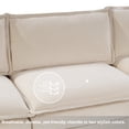 thumbnail image 4 of 107-inch L-shaped sofa with cotton-linen velvet texture, corner sofa with storage function on the side, suitable for living room, and spacious space,3 seats can be extended, 4 of 10