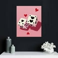 thumbnail image 5 of Nawypu Pink Retro Devils Roll The Dice Canvas Wall Art， Lucky Number 6 Game Room Posters Prints,colorful Cute Funky Girl Wall Decor Aesthetic Dormitory Bedroom Painting, 5 of 5