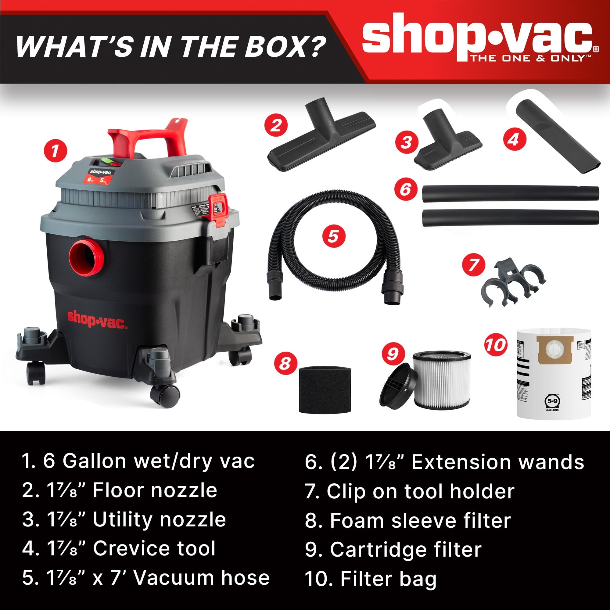 Shop-Vac 6G 5.0HP Square Wet Dry Vac