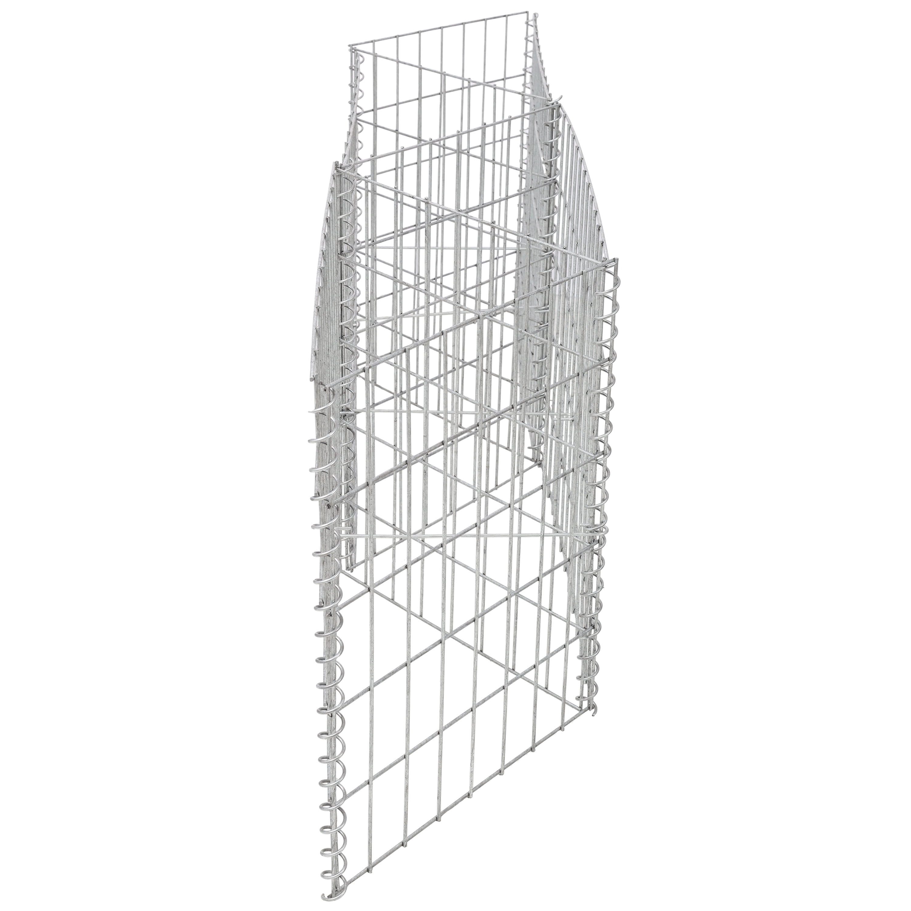 Galvanized Gabion Basket Planter, 47.25" x 11.88" x 19.63" Heavy Duty Wire Cage, 4-Compartment Stone Wall Landscape for Garden Retaining Wall Patio
