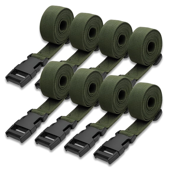 MISSMILE 8Pack Utility Straps with Quick-Release Buckle, 59"