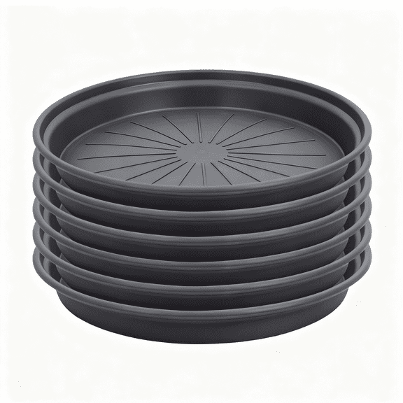 6 Pack 10 Inch Plant Saucer, Plastic Flower Pot Drip Tray for Indoor Outdoor Plants, Durable Planter Tray to Prevent Water Leakage Soil Mess