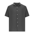 thumbnail image 5 of Xixinqiwan No Boundaries Mens Beach Linen Shirts Short Sleeve Button-Up Casual Summer T Shirt Vacation Wedding Tops, 5 of 5