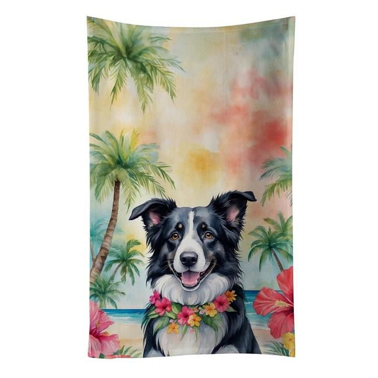 Carolines Treasures DAC6378KTWL 25 x 15 in. Border Terrier Luau Kitchen Towel