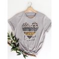 thumbnail image 4 of Camiseta de manga corta para mujer, ropa con estampado de leopardo, corazón de amor, tendencia bonita, informal, 4 of 5