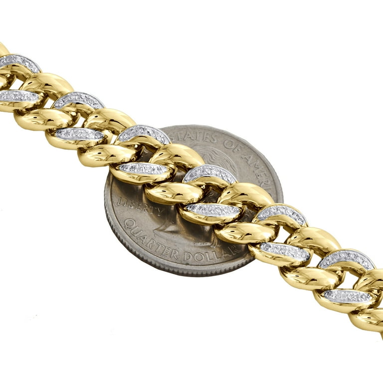 Genuine Diamond Miami Cuban Link Bracelet 1.26 Ct 10K Yellow Genuine Diamond Miami Cuban Link Bracelet 1.26 Ct 10K Yellow