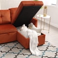 thumbnail image 4 of Modular Sectional Sofa with Storage Chaise,L Shaped Modular Couch with Extendable Recliner,Modular Sofa with Side Pocket,Orange, 4 of 9