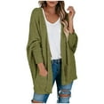 thumbnail image 1 of asdoklhq Womens Plus Size Coats Clearance Women's Popcorn Long Sleeve Open Front Pockets Oversized Cardigan Sweater Coats, 1 of 5