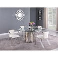 thumbnail image 2 of Milan 53.15" Round Glass Top Table with a Steel/Golden Cluster Base in Clear, 2 of 4
