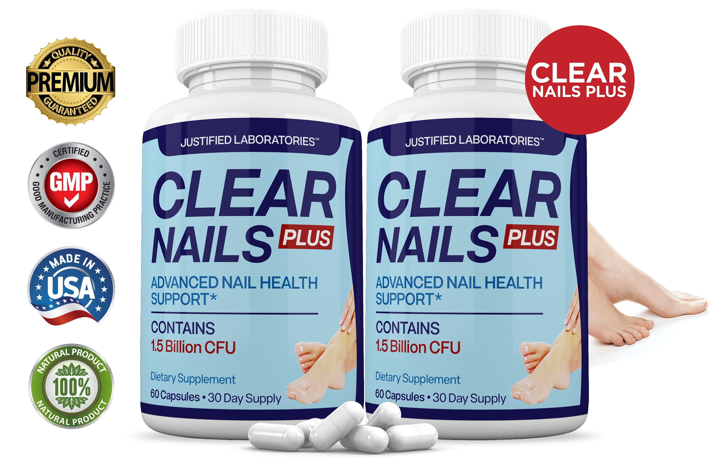 (2 Pack) Clear Nails Plus Probiotic 1.5 Billion CFU Toenail Finger Nail