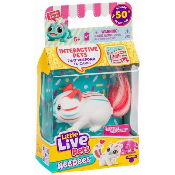 Little Live Pets Candy Series Nibblee Chipmunk Wearable Interactive Figure Pack