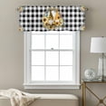 thumbnail image 3 of Home Sweet Gnome Valance Curtain for Windows Sunflower Eucalyptus Leaves Black Plaid Rod Pocket Curtain Valances Short Window Treatments Panels for Kitchen Bathroom Laundry Room Basement 56 x 16 Inch, 3 of 9