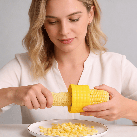 Corn on the Cob Kernel Stripper - Corn Cutter Easily Pushes Thru to Remove Kernels (1 Pack)