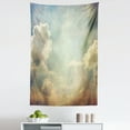 thumbnail image 1 of Vintage Tapestry, Sky Looks Like Dream Space with Sun Rays Celestial Miracle Atmosphere Photo, Fabric Wall Hanging Decor for Bedroom Living Room Dorm, 5 Sizes, Blue White, by Ambesonne, 1 of 1