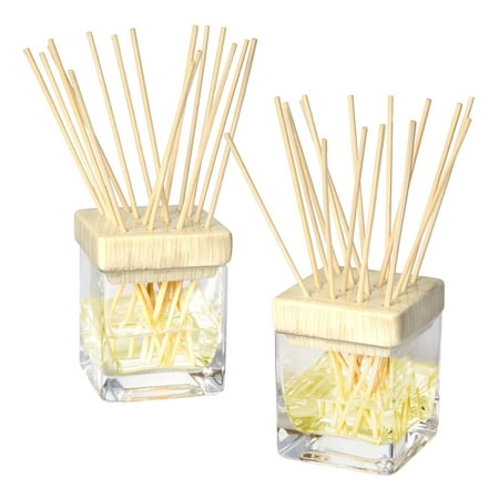 2 Reed Diffusers Essential Oils Set By Candle-lite Glass