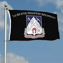 mokarier 1st BN 87th Infantry Regiment Flag Banner Outdoor Indoor Decoration Flag 3x5Feet Double Stitched Polyester with Brass Grommets