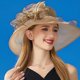 thumbnail image 4 of Sombrero de verano para mujer con flores y hojas anchas - Sombrero de playa para despedida de soltera, encaje/poliéster, talla única, protección UV, 4 of 7