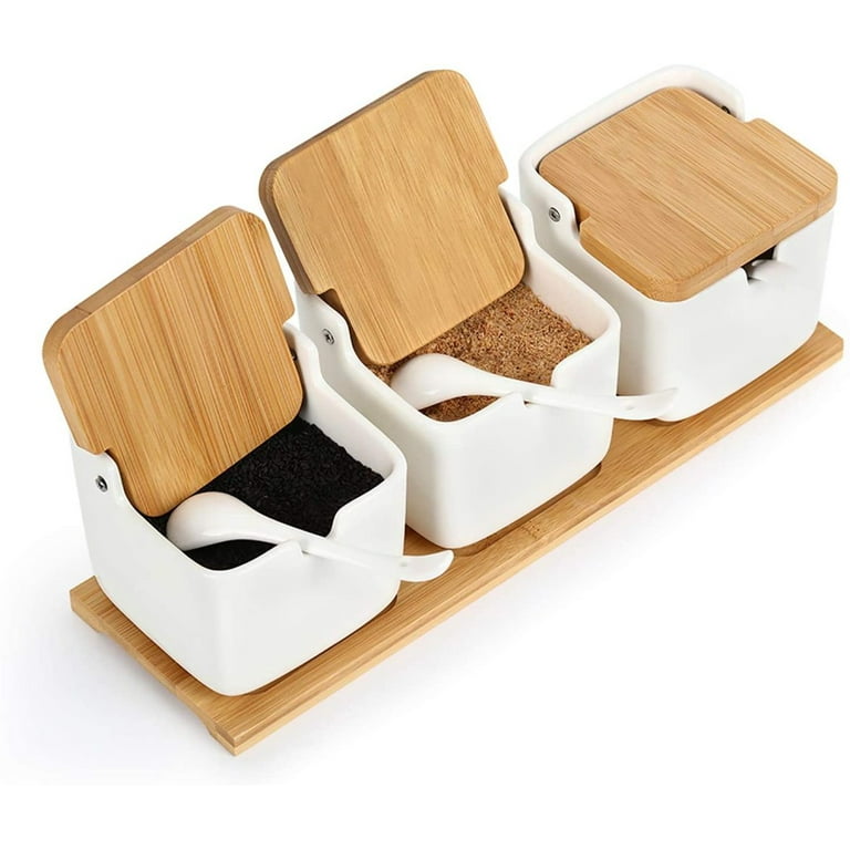 Porcelain Kitchen Seasoning Set, Condiment & Spice Container