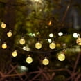 thumbnail image 2 of Cadena de luces solares para exteriores con función de memoria, 35 pies, 60 LED, bolas de cristal colgantes, encendido y apagado automático, luces de globo impermeables con energía solar para patio,, 2 of 5