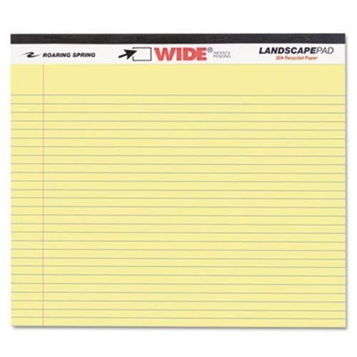 Wide Landscape Format Writing Pad, College Ruled, 11 X 9 1/2, Canary