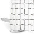 thumbnail image 1 of Shower Curtain, Mildew Proof Waterproof 180x200cm Washable Antibacterial Polyester Fabric Bath Curtain, White Transparent Shower Curtain (checkered), 1 of 4