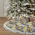 thumbnail image 3 of Christmas Tree Skirt, Sicilian style golden lemon navyblue Christmas Tree Decorations Indoor, Tree Skirts Mat With Tassel Trim for Halloween New Year Holiday Christmas Party Decor 30 Inches, 3 of 7