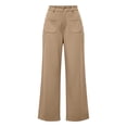 thumbnail image 6 of BRELIL Women's High Waisted Wide Leg Trousers with Pockets Casual Streetwear Long Pants Baggy Loose Fashion Outfits Solid Workout Palazzo, Khaki S, 6 of 6