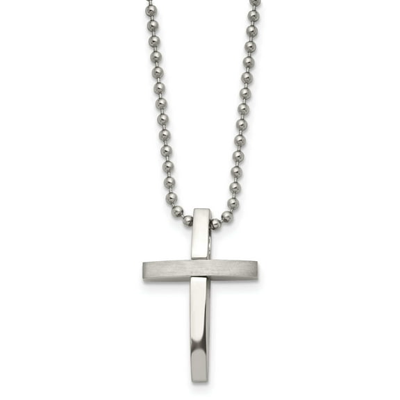 Chisel Stainless Steel Cross Pendant Necklace - 18 inches