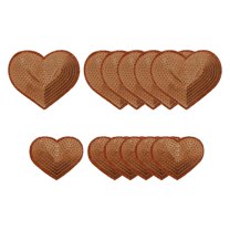 Uxcell Sequin Heart Iron on Patches, Embroidered Sew Patch for Clothing and Accessories Coffee