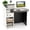 Black & White, variant on Furnibear Reception Office Desk with Lockable Drawer Open Shelf Corner Display Engineered Wood Front Desk for Salon Boutique Brown White