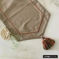 thumbnail image 3 of Jute Table Runner, Jute Textured Fabric with Lace & Tassels Beige Jute & Cotton 14 x 72 inch long, Wedding Decor Table Linen Modern Table Runner - Jute Vibes, 3 of 10