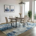 thumbnail image 3 of Homore Modern Distressed Abstract Faux Wool Area Rug, 5' x 7', Blue, 3 of 7