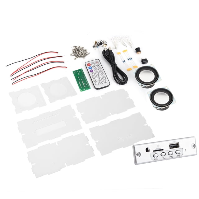 Kit de caja de Altavoz Bluetooth DIY, conjunto de amplificador de sonido electrónico con luz de Control de voz pequeña