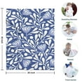 thumbnail image 4 of Blue Floral and Leaf Pattern Blanket,Comfortable Soft Flannel Throw Blanket,All Season,Warm Lightweight Blankets for Sofa Bed Couch Living Room Chair,30"x40", 4 of 4