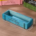 thumbnail image 2 of Natural Wood Rectangle Planter Box (8.66*3.54*1.97") Garden Planter Wooden for Outdoor Plants Vegetables Herbs, Multiple Color Choices Rustic Wooden Planters, Indoor Decorative Box（Blue）, 2 of 5