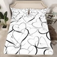 thumbnail image 2 of Homewish Graffiti Loves Pattern Bed Sheets,Happy Valentine'S Day King Sheets,White Black Sheet Set For Girls Kids,Super Cozy Room Decor,4pcs, 2 of 7