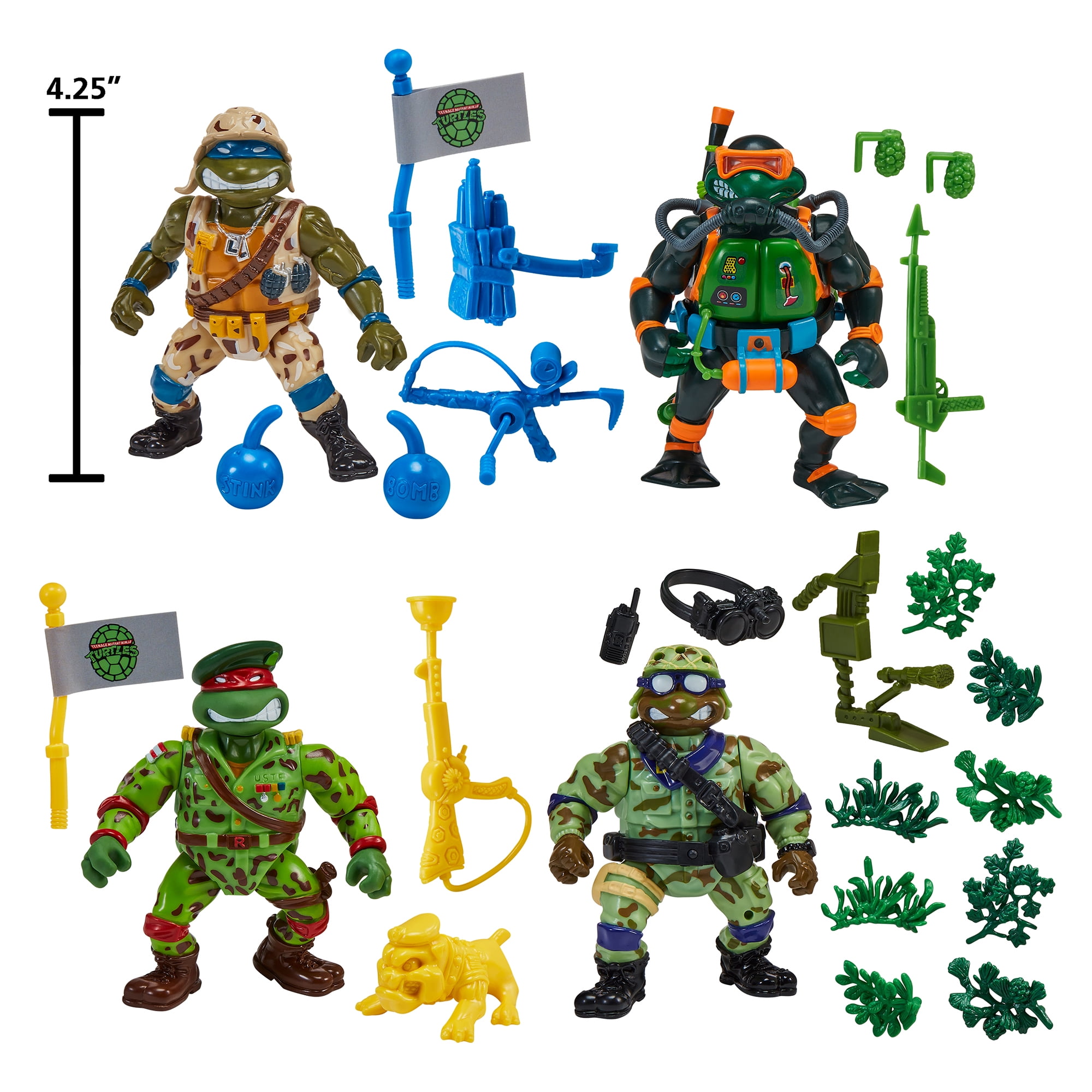 Classic Teenage Mutant Ninja Turtles: Military Turtles Figure 4-Pack by Playmates Toys