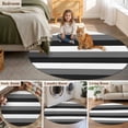 thumbnail image 5 of Black Grey 7FT Round Area Rugs for Living Room and White Striped Geometric Ultra-Thin Non-Slip Round Rugs Machine Washable Low Pile Circle Carpet for Bedroom Kitchen Nursery, 5 of 9
